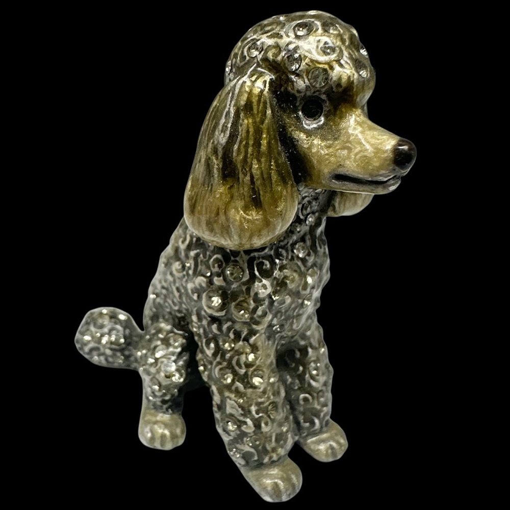 Jay Strongwater Grey Poodle Dog Enamel SWAROVSKI CRYSTAL Figurine
